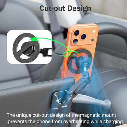 Fits MagSafe Car Mount Magnetic Phone Holder for Dashboard of Cars | All Metal, Nano-Adhesive, Strong Magnets,Flexible 3 Axis, 360° Rotation, Dash Dashboard and Screen For All Phones - Image 6