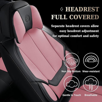 Coverado Car Seat Covers, Seat Covers for Cars, Waterproof Leather Auto Seat Protectors, Leather Car Seat Cushion, Car Interiors Accessories Universal Fit for Most Cars - Image 7