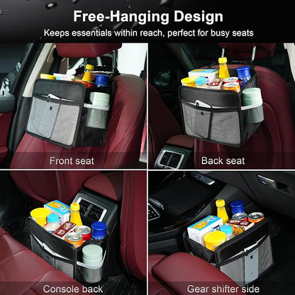 Car Back Seat Organizer and Storage Bag, Premium 1680D Oxford Cloth Collapsible Universal Hanging Car Seat Back Organizer for Kids & Adults - Image 6