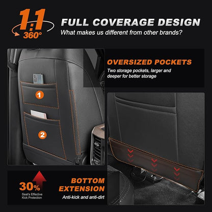 AOMSAZTO Custom Fit Seat Covers for Dodge RAM 1500 2019-2026 Full Set Black | Ram Crew Cab Only, fit Seat-back Armrest Model, Pickup Seat Covers, Premium Faux Leather, Perfect Fit, Airbag Compatible - Image 6