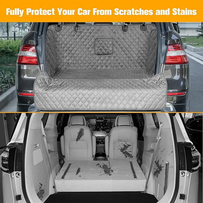 SUV Cargo Liner for Dogs, Trunk Cover with Bumper Flap Protector | Waterproof Pet Cargo Cover with Side Flaps, Dog Car Seat Cover with Non-Slip Mat, Prevents Scratches, Pet Hair, Mud, and Dirt - Image 6