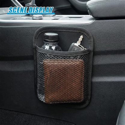 2PCS Car Net Pocket, Self-Adhesive Elastic Mesh Car Seat Side Organizer, Multifunctional Auto Interior Storage Bag for Phones, Keys, Sunglasses(Small) - Image 6