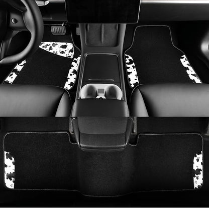 CAR PASS Waterproof Universal 3Pcs Car Floor Mats, Cow Print Car Mats Fit for SUV,Vans,sedans, Trucks,Set of Vehicles Car Carpet with Driver Heel Pad and Nibs Backing, Cute Women Girly (Black White) - Image 3