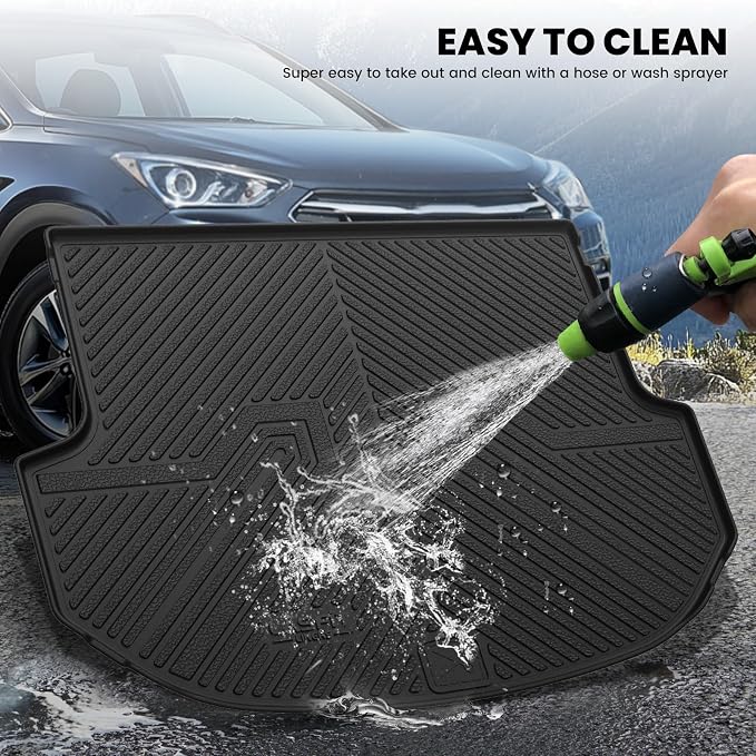 LASFIT Cargo Mat for Hyundai Santa Fe Sport 2018 2017 2016 2015 2014 2013 | All Weather TPE Custom Fit Cargo Trunk Mat Accessories, Black - Image 7