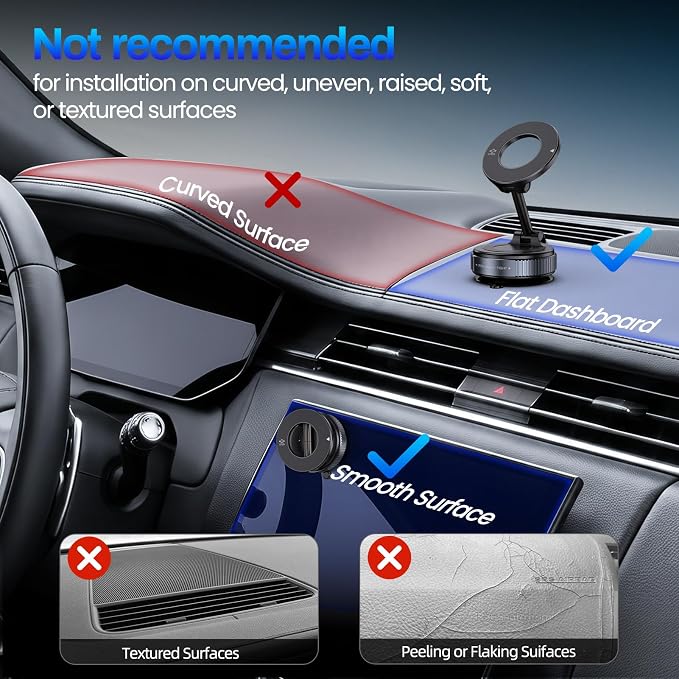 Jikasho Magnetic Phone Holder for Car, Suction Cup Phone Mount for Magsafe | 360° Adjustable Vacuum Car Phone Mount, Hands-Free Phone Holders for Your Car for iPhone 17 Pro Max 16 15 14 13 12 Air Plus - Image 8