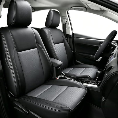 Custom Fit Seat Covers for Toyota Corolla 2014-2019 L, LE, LE Eco | Black Full Set. Premium Faux Leather, Waterproof, Airbag Compatible, easy maintenance, factory-style fit, Precision fit by AOMSAZTO