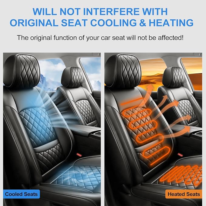 for Subaru WRX 2015-2025 2026 Car Seat Covers, Front Pair, Black | Luxury Full Coverage Leather Seat Protectors, Waterproof Breathable, Non-Slip, Easy to Install, Airbag Compatible, All-Season - Image 7