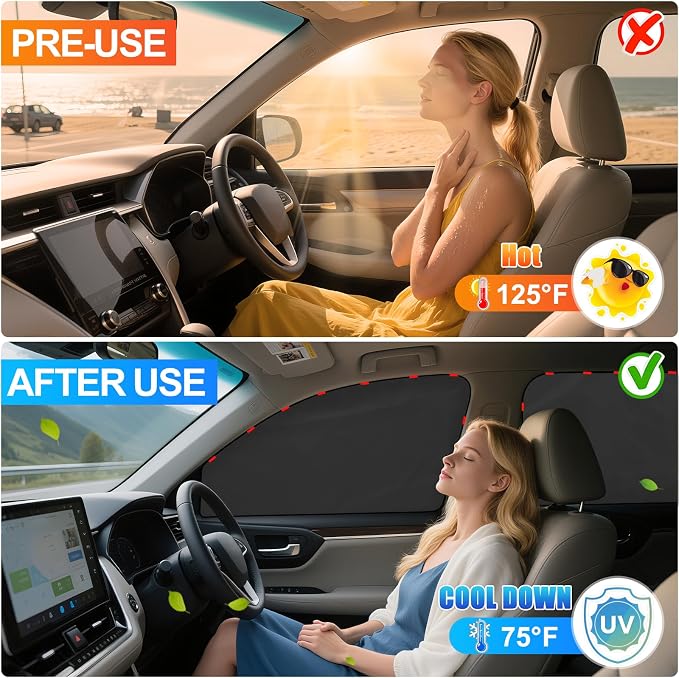 ZATOOTO Magnetic Honda Civic Sun Shade 2017-2024, Privacy & Cool, 4 Pack | Effective Sun Blocking. Magnetic Mount for Steel Frames. Great for Family Camping. Full Privacy Protection. - Image 5