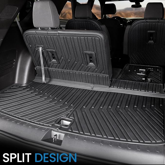 Cargo Mat for Chevy Traverse 2018-2023 Accessories | Also for 2024 Traverse Limited, Cargo Liner & Rear Seat Back Protector, All Weather TPE, Non Slip & Odorless & Scratch Proof - Image 3