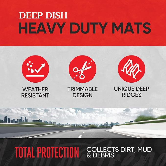 Motor Trend FlexToughXL DeepDish Floor Mats for Cars, Full Set All-Weather Rubber Automotive Floor Mats Waterproof Heavy Duty Car Mats Flexible Floor Liners for Car Truck Van SUV Car Floor Mat (Brown) - Image 3