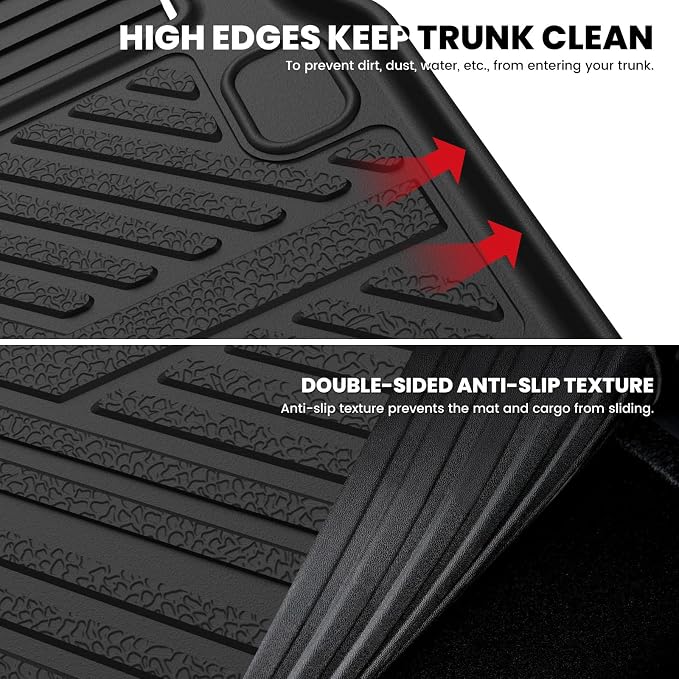 LASFIT Cargo Mats for Nissan Pathfinder 2013-2020/QX60 2014-2021/JX35 2013 | All Weather TPE Custom Fit Cargo Trunk Mat & Backrest Mats Accessories, Black - Image 5