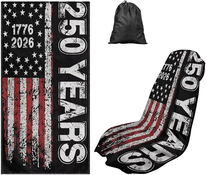 SEANATIVE Patriotic Car Seat Cover Sweat Towel with Storage Bag for Front Seats in Cars, Trucks, SUVs – Universal Seat Liner, Easy Install, Washable, Breathable Fabric, 250 Years USA Print - Image 5