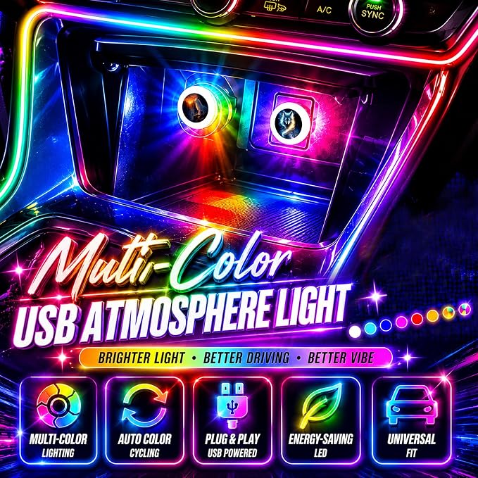 2 Pcs Sea Turtle USB LED Car Interior Atmosphere Lamp, Portable Multi-Color Mini LED Night Light Auto Ambient Lighting, Universal Vehicle Interior Decor Car Accessories Sea Turtle Gifts for Women Men - Image 3
