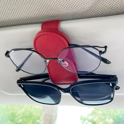 KIWEN Sunglasses Holder for Car Visor, Magnetic Leather Sunglass Eyeglass Hanger Clip for Car Sun Visor Accessories (1, Black) - Image 9