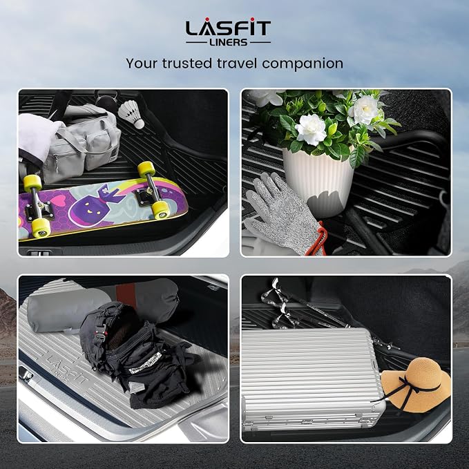 LASFIT Cargo Mat for Hyundai Elantra 2021-2026 / Elantra N 2022-2026 | All Weather TPE Custom Fit Cargo Trunk Mat Accessories, Black - Image 8