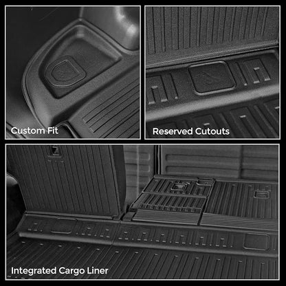 Floor Mats for 2013-2024 Toyota 4Runner Accessories | w/o Sliding Cargo Tray, Full-Coverage Set with Cargo Liner & Backrest Protector, Odorless TPE, All-Weather Protection - Image 7