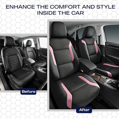 Skechers Memory Foam Car Seat Covers, Air Cool Mesh Thick Seat Covers, Car Seat Covers Front Seats Airbag Compatible, Automotive Comfort Protection for Most Cars, Vans,Trucks, SUVs,Pink - Image 6