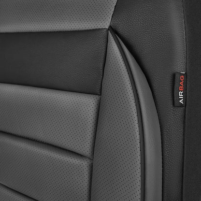 CAR PASS Car Seat Covers Front Seats Only, Universal Fit Automotive Interior Waterproof 3D Foam Back Support Car Seat Covers for Trucks Vans and SUVs Airbag compatible 2 Pieces black gray grey - Image 7