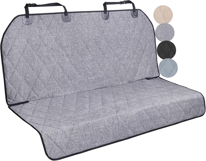 VIVAGLORY Dog Seat Cover Pet Seat Protector, Large, Heather Black | Backseat Cover for Car Suv & Truck, Back Rear Backseat Bench Protector by VIVAGLORY