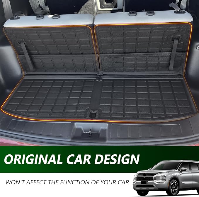 xipoqix Cargo Mat Backrest Compatible with 2022-2025 Mitsubishi Outlander | 7 Seats Cargo Liner TPE Replacement for 2022-2025 Mitsubishi Outlander Accessories (Trunk Mat+Backrest Mats) - Image 2