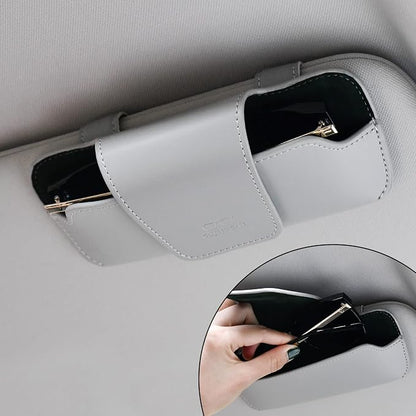 Sunglass Holder for Car Visor, Car Sunglasses Holder Leather, Eyeglasses Holder Glasses Storage Case Visor Accessories - Image 9