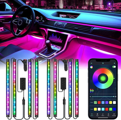 2 Pack Car Interior LED Lights, RGB Under Dash Ambient Lighting Kit | Charger Adapter, DIY Music Mode, Color Changing LED Strips for Jeeps, Trucks and SUVs, Car Accessories for Men & Women by EJsSUPERCAR