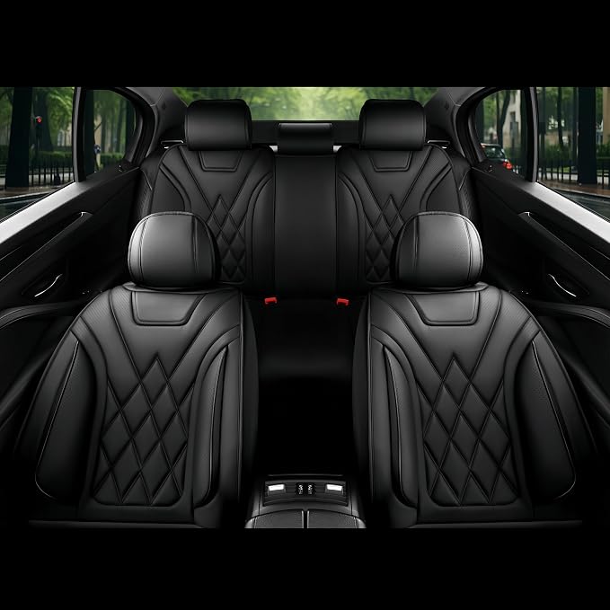 Fit for RAV4 Seat Covers Compatible with Toyota RAV 4 2007-2025 2026 - Full Set Premium Leather, Waterproof, All-Weather, Airbag Compatible, Anti-Slip, Breathable, Car Seat Protectors (Black) - Image 7