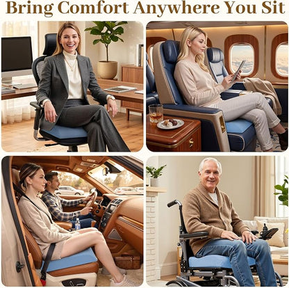 TranquilRelax XL Memory Foam Seat Cushion for Office Chair, 3.35-Inch, Light Blue - Image 6