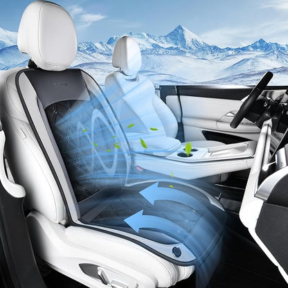 Coverado Cooling Car Seat Cover, 12V-24V Ventilated Front Seat Cushion for Car, 3-Speed Adjustable Seat Cover for Summer Driving Seat, Universal Fit for Car SUV Truck Van by COVERADOAUTO