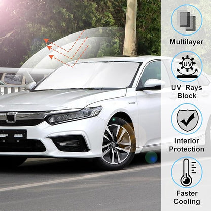 Windshield Sun Shade for 2018-2022 Honda Accord Sedan Accessories | Full covered, Foldable & Durable, Block UV Rays, Reduce Heat, Easy to install, Keep Car Cooler - Image 2