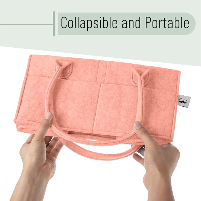 Mr. Pen- Baby Diaper Caddy Organizer, Coral | Nursery Storage Bin and Car Organizer for Diapers and Baby Wipes - Image 6