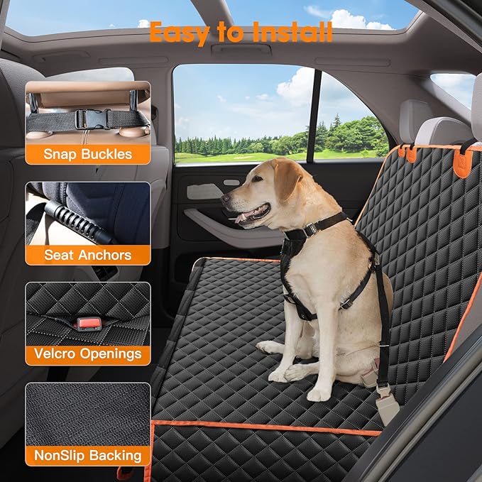 MIXJOY Dog Seat Cover for Back Seat Waterproof Dog Seat Covers for Cars, Car Seat Protector for Dogs, Nonslip Back Seat Cover for Trucks & SUV (Pack of 2) - Image 5