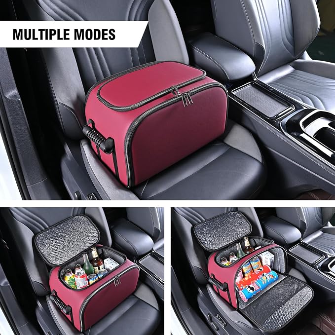 Foldable Car Insulated Storage Box, Portable Thermal Cooler Bag with Double Zipper & Sturdy Handle, Multi‑Purpose Car Seat Trunk Organizer for Drinks Snacks, Outdoor Picnic Camping Road Trips - Image 5