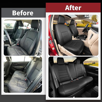 HKZ Corolla Seat Covers Custom Fit for Toyota Corolla 2023 2024 2025 2026 Corolla Hybrid LE Leather Car Seat Cover, 5 Seats Full Set (Black) - Image 5