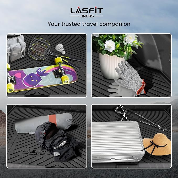 LASFIT Cargo Mat for Hyundai Ioniq 5 2024 2023 2022 / Ioniq 5 N 2025 | All Weather TPE Custom Fit Cargo Trunk Mat Accessories, Black - Image 8