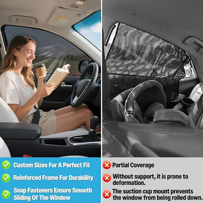 ZATOOTO Mesh Car Window Shades for Subaru Forester 2019-2024 | Mesh Shades Ventilate, Block Sun & Preserve Privacy, Easy Install, Note: Unfold Gently, Edges Wear With Frequent Use. - Image 6