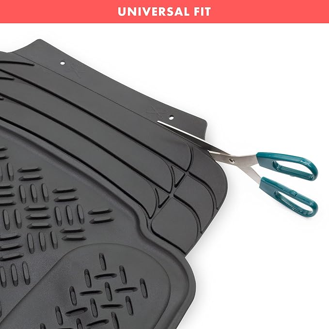 Heavy Duty Black Rubber Car Floor Mat by Vaygway –Automotive Rear Universal 1 Piece Runner Mat -Trimmable Rubber Liner Rug– Back Seat Liner – All Weather Protection for Car, Truck Van SUV - Image 7