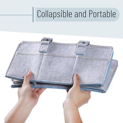 Mr. Pen- Baby Diaper Caddy Organizer, Gray, Blue Inside | Nursery Storage Bin and Car Organizer for Diapers and Baby Wipes - Image 7