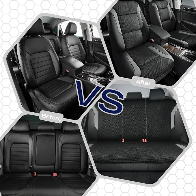 Skechers Memory Foam Car Seat Covers, Air Cool Mesh Thick Seat Covers, Car Seat Full Sets, Airbag Compatible, Automotive Comfort Protection for Most Cars,Vans,Trucks, SUVs,Grey - Image 7