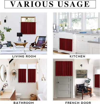 RYB HOME Blackout Curtains for Bedroom Living Room Nursery 63 inches Long | Room Darkening, Thermal Insulated, Privacy, Rod Pocket, Drapes for Office Home Theater, W42 x L63, Burgundy Red, 2 Panels - Image 6