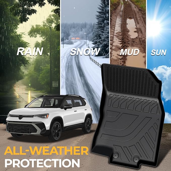 Floor Mats for 2022-2026 Volkswagen Taos FWD Accessories | Full-Coverage Mats Set with Cargo Liner & Backrest Mat, Odorless & Durable, All-Weather Protection, 3D Laser Fit, Quick Setup - Image 7