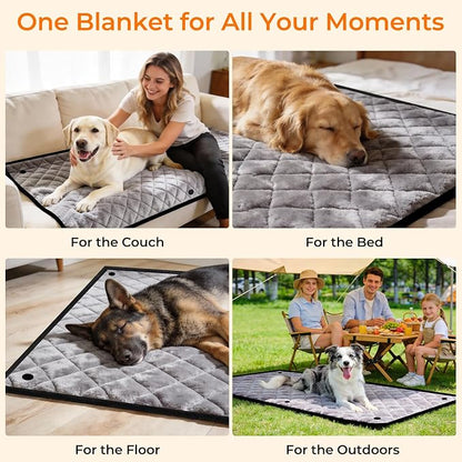 URPOWER Hard Bottom Dog Car Seat Cover, Back Seat Extender with Blanket | 400 lbs Support, 45% More Space, Waterproof, Mesh Window, Scratch Resistant, Non-Slip, Easy Care, Dog Seat Belt Included - Image 4
