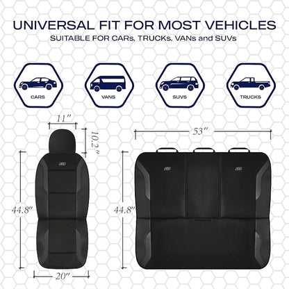 Skechers Memory Foam Car Seat Covers, Air Cool Mesh Thick Seat Covers, Airbag Compatible Car Seat Cover, Automotive Comfort Protection for Most Cars,Vans,Trucks, SUVs,Black - Image 6