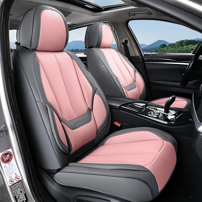 Coverado Car Seat Covers, Seat Covers for Cars, Waterproof Leather Auto Seat Protectors, Leather Car Seat Cushion, Car Interiors Accessories Universal Fit for Most Cars - Image 2