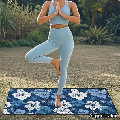 Horeset Blue Hibiscus Flower Car Seat Towel Cover – Breathable & Quick-Dry, Stain Resistant Front Seat Protector, Easy Install for SUV Truck Sedan Van - Image 3