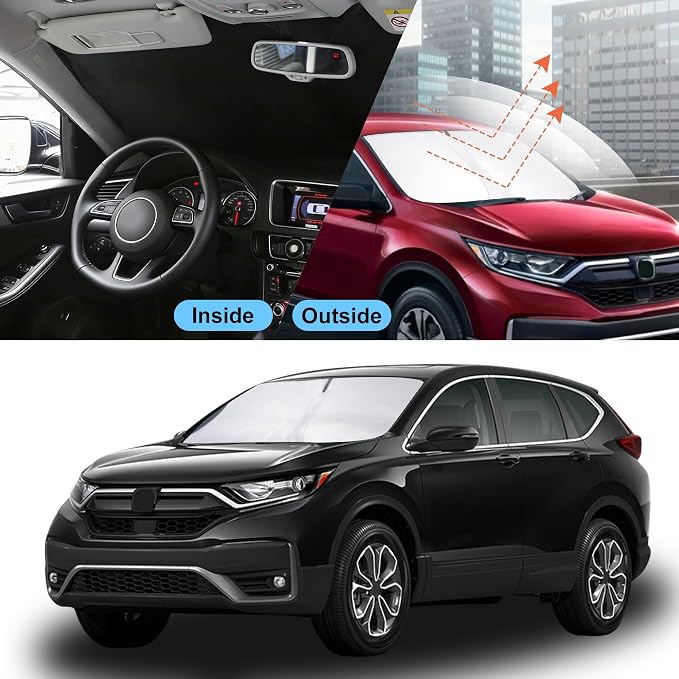 Front Windshield Sun Shade Foldable Car Front Window Sun Shade Windshield Shade Custom Fit for 2017-2022 Honda CRV Block UV Rays Car Accessories Heat Keep Cooler - Image 5