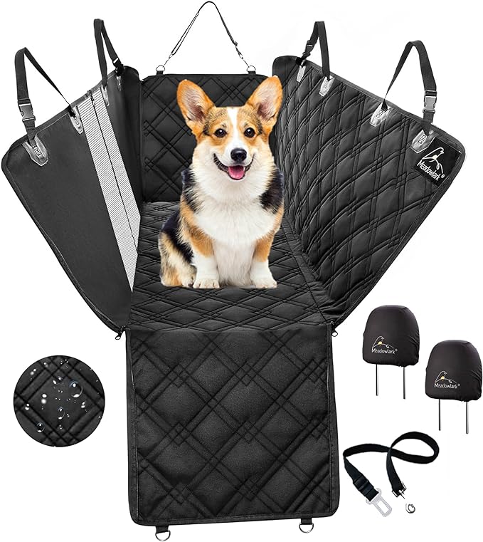 Meadowlark Dog Car Seat Cover, Heavy Duty Hammock, XL Trucks, Black Mesh by Meadowlark