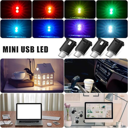 Frienda 2 Pieces Mini USB LED Car Light 8 Colors Atmosphere Lamp,Type C | Car LED Interior Lighting, 5v USB Atmosphere Light, Laptop Keyboard Office Decoration Night Lamp, Adjustable Brightness - Image 6