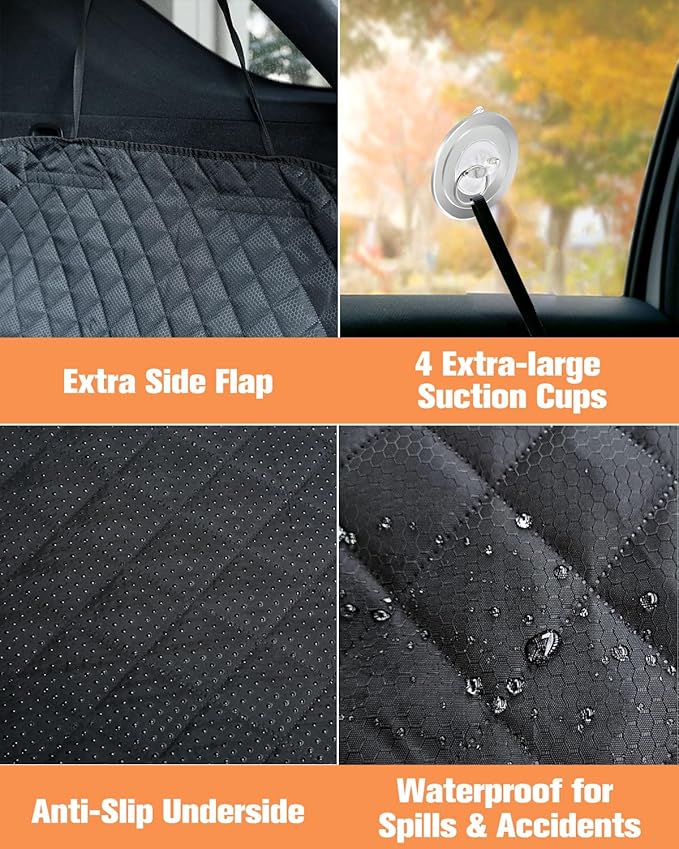 SUV Cargo Liner for Dogs, Trunk Cover with Mesh Window for Pet View | Waterproof Cargo Cover with Bumper/Side Flaps, Dog Seat Cover with Non-Slip Mat, Prevents Scratches, Pet Hair, Mud, and Dirt - Image 5