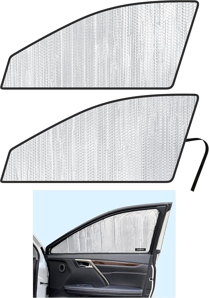 Side Window Front Seat Reflective Sunshade Custom Fit for 2016 2017 2018 2019 2020 2021 2022 Lexus RX SUV, UV Reflector Sun Protection Accessories (Set of 2) by YelloProAutomotive